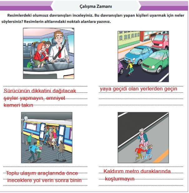 4. sınıf trafik güvenliği cevapları sayfa 51 morpaofset