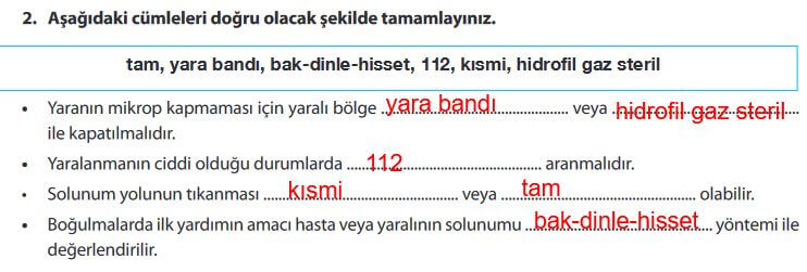 ilk yardımda yapılacaklar