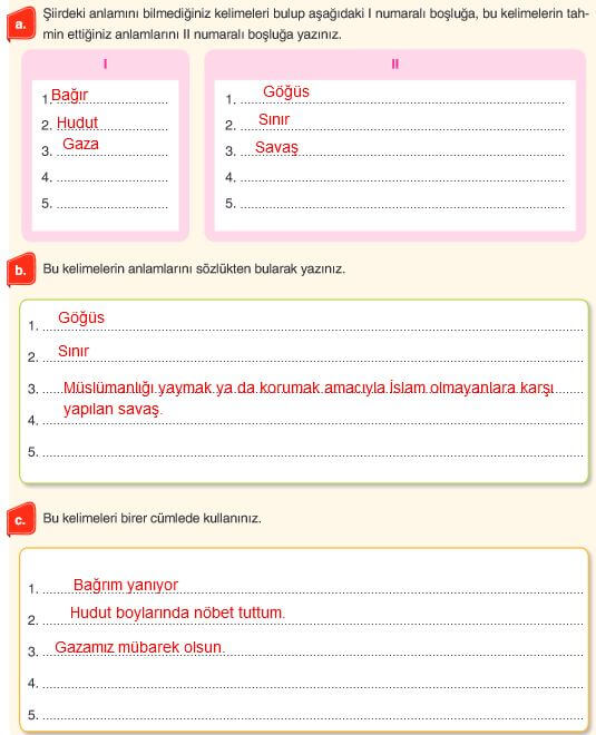 6. sınıf türkçe ders kitabı cevapları 61. sayfa anka yayınları