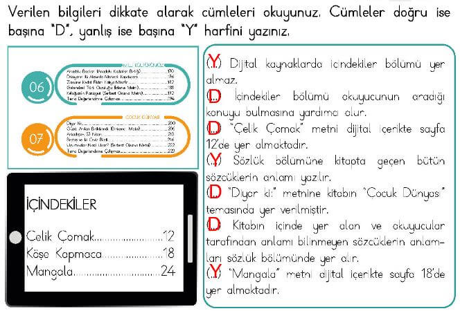 4. Sınıf Türkçe Ders Kitabı Sayfa 205 Cevapları MEB Yayın