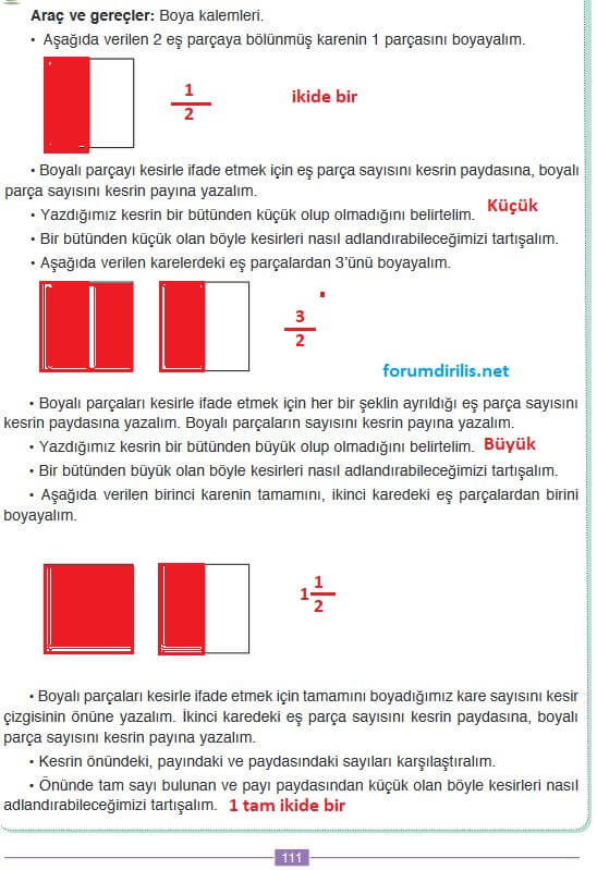 4. sııf matematik ders kitabı sayfa 111 cevapları Ada Yayınları