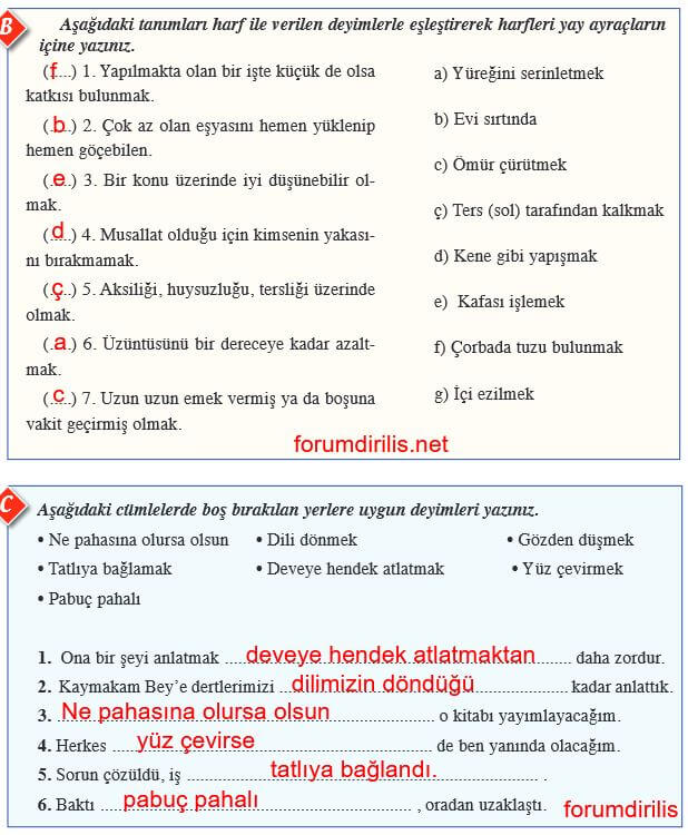8. sınıf türkçe ders kitabı ferman yayınları sayfa 155 