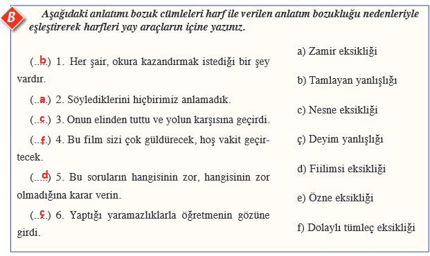 8. sınıf türkçe ders kitabı sayfa 191 cevapları ferman yayın