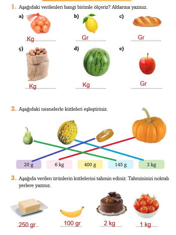 3. Sınıf Matematik Sayfa 188 Cevapları Ekoyay 