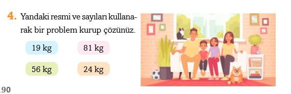 3. Sınıf Matematik Sayfa 190 Cevapları Ekoyay 