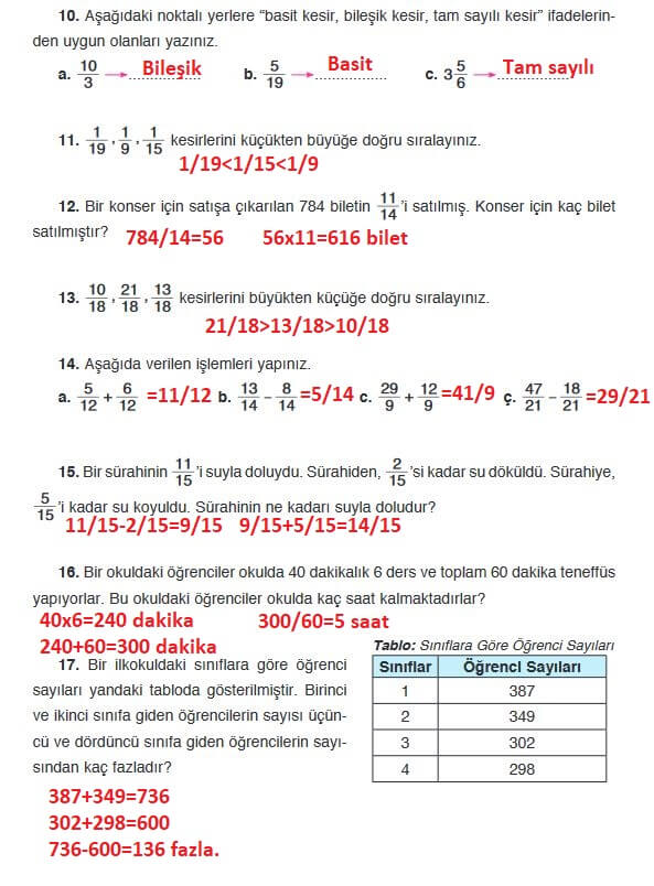4. Sınıf Matematik 167. Sayfa Cevapları Ada yayıncılık