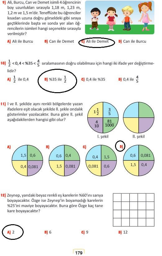 5. Sınıf Matematik Sayfa 179 Cevapları MEB 