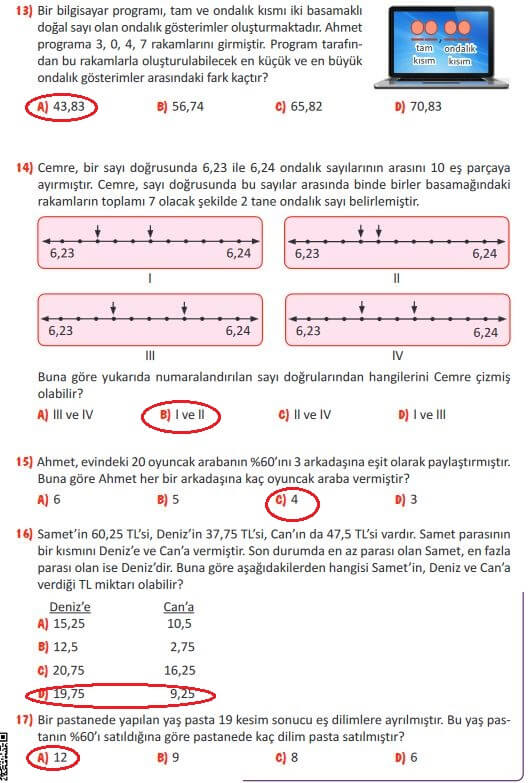 5. Sınıf Matematik Sayfa 180 Cevapları MEB 