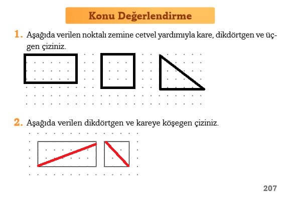 3. Sınıf Matematik Sayfa 207 Cevapları Ekoyay Yayın