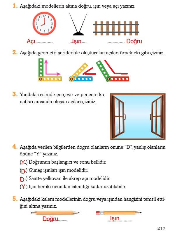 3. Sınıf Matematik Sayfa 217 Cevapları Ekoyay Yayın