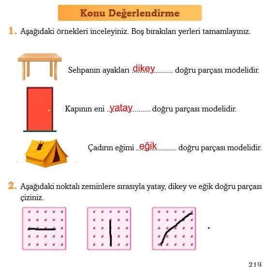 3. Sınıf Matematik Sayfa 219 Cevapları Ekoyay Yayın