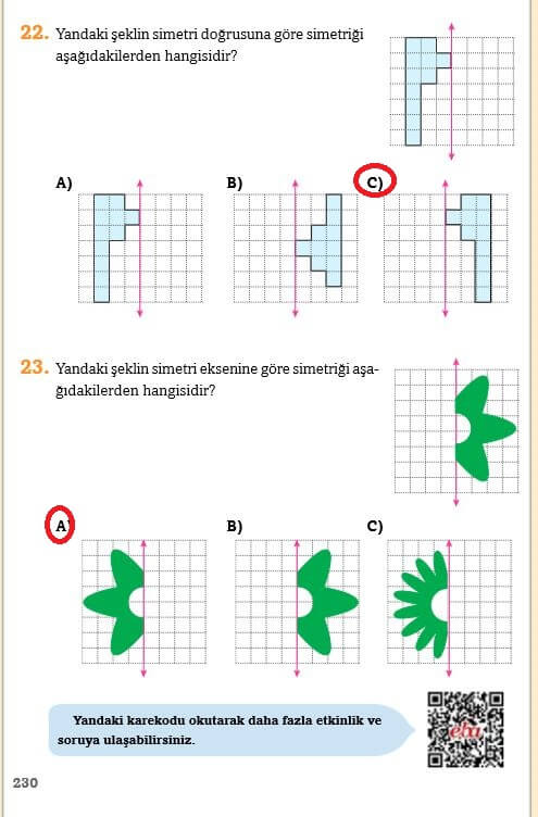 3. Sınıf Matematik Sayfa 230 Cevapları Ekoyay 