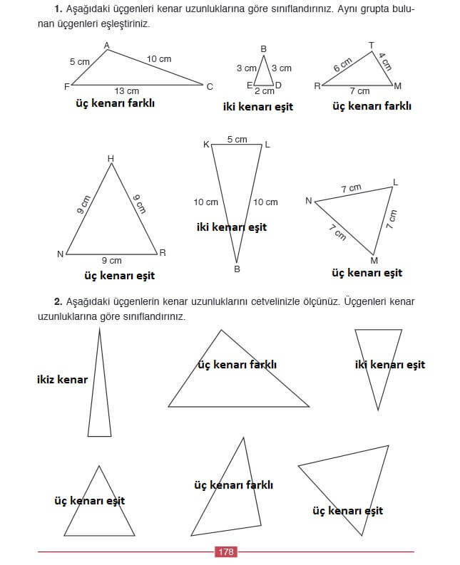 4. Sınıf Matematik Sayfa 178 Cevapları Ada Yayın
