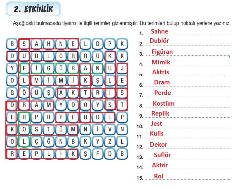 7. Sınıf Türkçe Sayfa 188 Cevapları Dörtel 