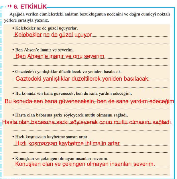 8. Sınıf Türkçe Ders Kitabı Sayfa 238 Cevapları Ferman