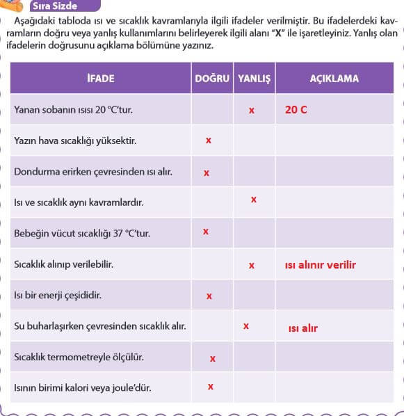 5. Sınıf Fen Bilimleri Sayfa 116 Cevapları MEB 