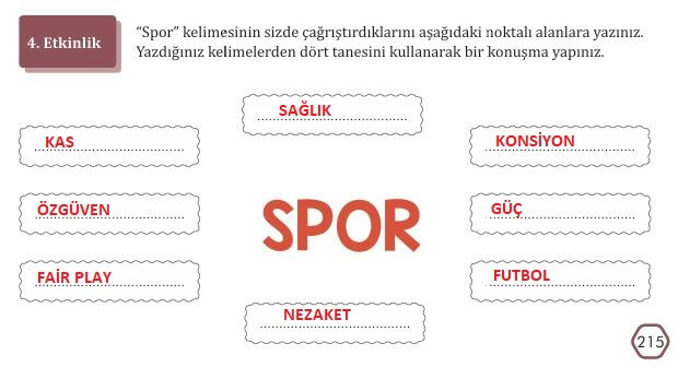 7. sınıf Türkçe ders kitabı 215. sayfa cevapları Meb yayınları