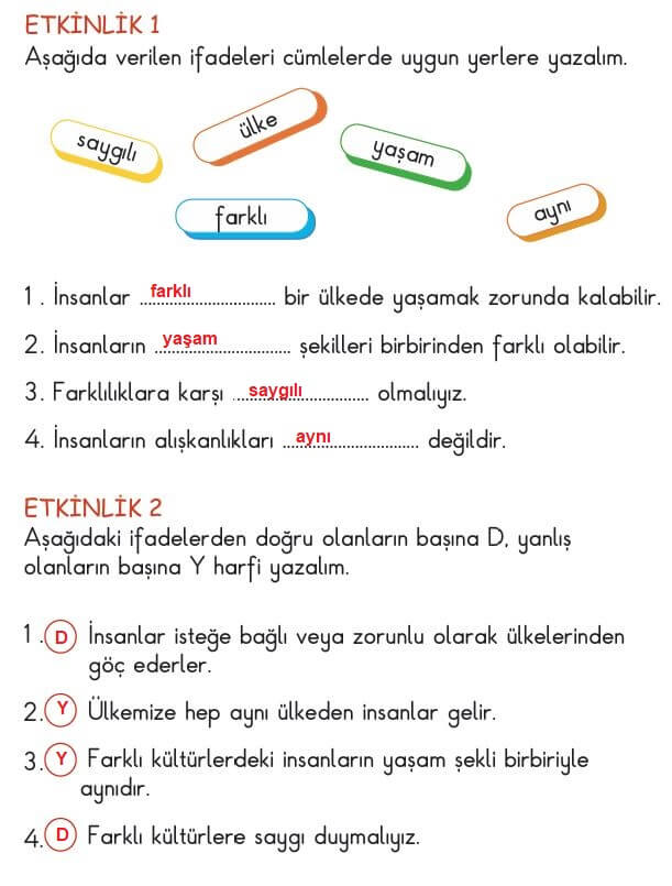 2. sınıf hayat bilgisi sayfa 204 cevapları