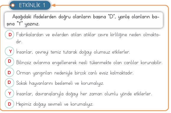 3. sınıf hayat bilgisi 198. sayfa cevapları MEB Yayınları