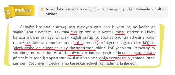 5. sınıf Türkçe ders kitabı sayfa 134 cevapları