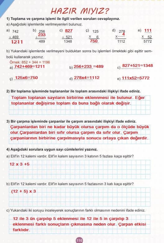 5. sınıf matematik ders kitabı cevapları 2. kitap sayfa 116