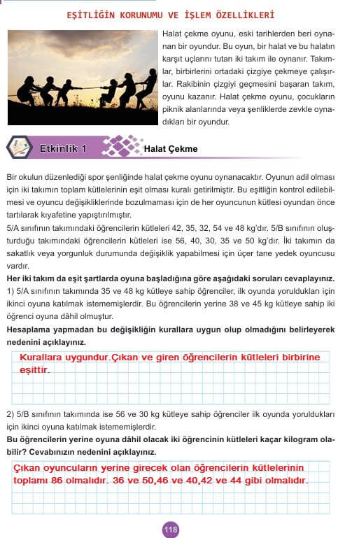 5. sınıf matematik ders kitabı cevapları 2. kitap sayfa 118