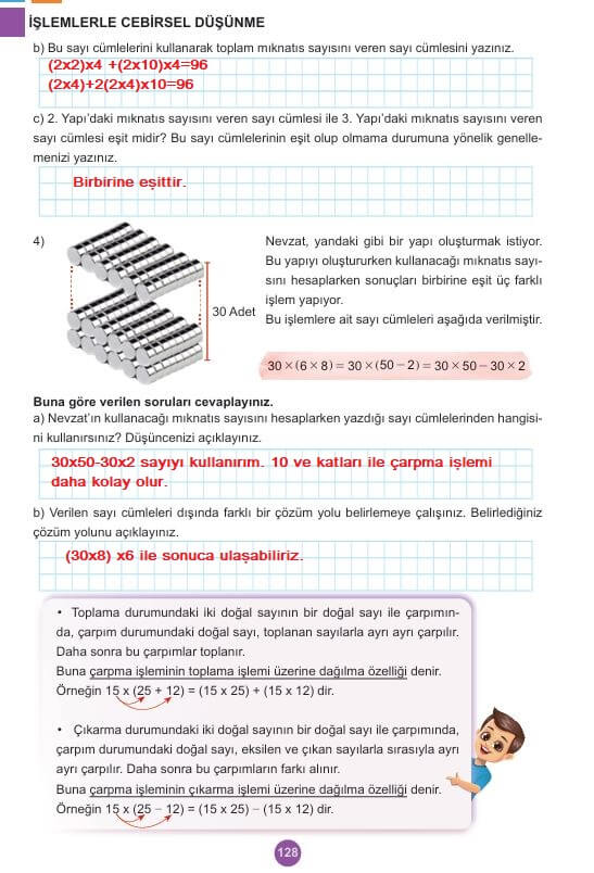 5. sınıf matematik ders kitabı cevapları 2. kitap sayfa 128