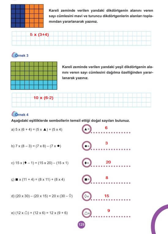 5. sınıf matematik ders kitabı cevapları 2. kitap sayfa 129