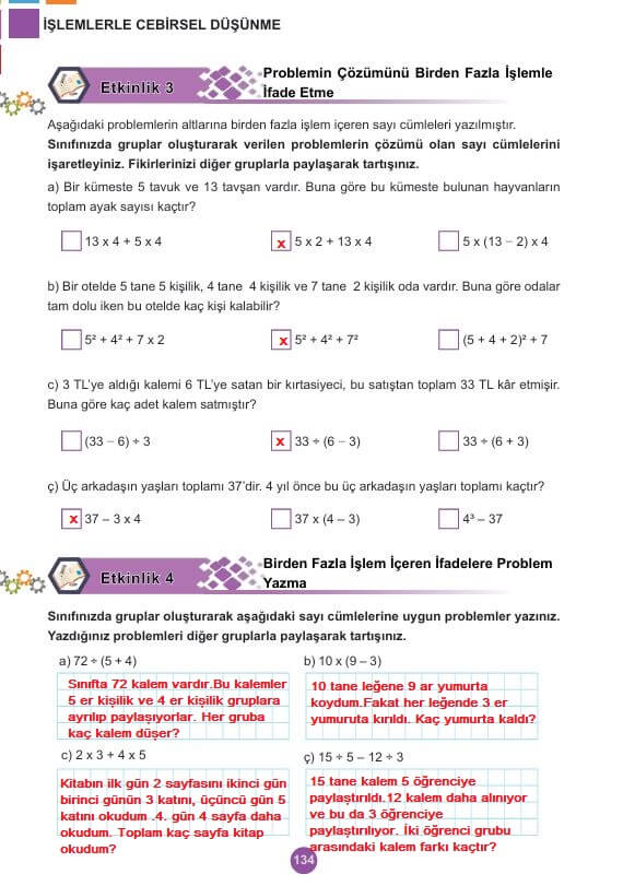5. sınıf matematik ders kitabı cevapları 2. kitap sayfa 134