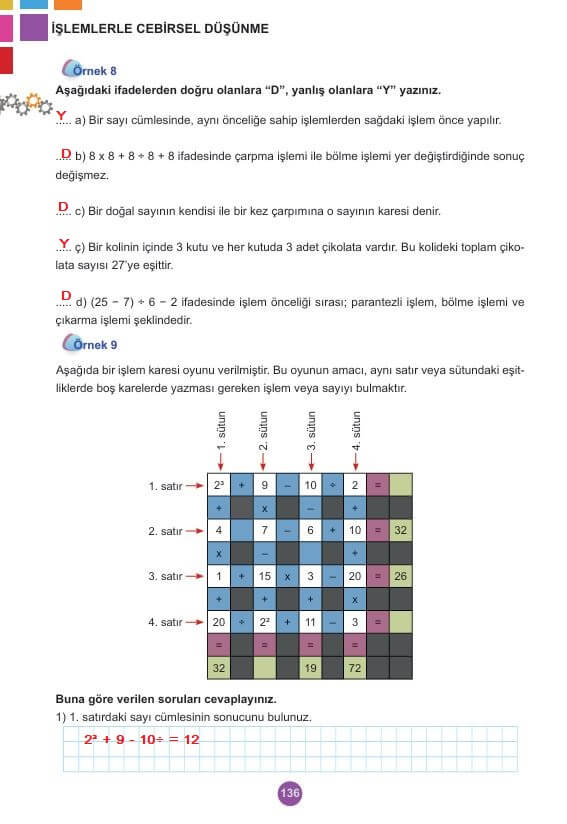 5. sınıf matematik ders kitabı cevapları 2. kitap sayfa 136