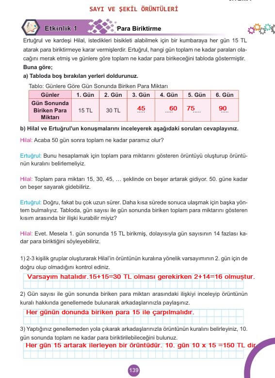 5. sınıf matematik ders kitabı cevapları 2. kitap sayfa 139