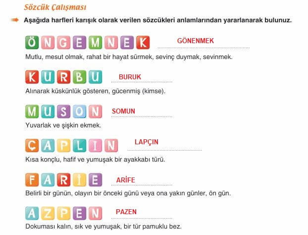6. sınıf Türkçe sayfa 259 cevapları Yıldırım Yayınları
