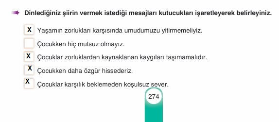 6. sınıf Türkçe sayfa 274 cevapları Yıldırım Yayınları