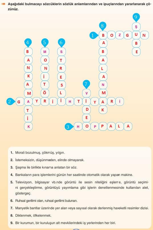 6. sınıf türkçe ders kitabı cevapları sayfa 239 yıldrım yayınları