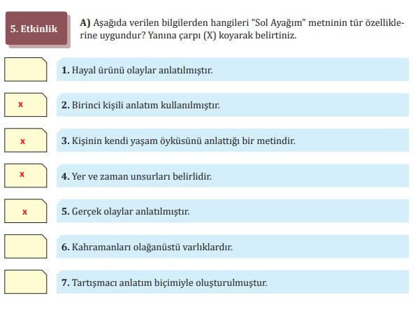 7. sınıf Türkçe ders kitabı 226. sayfa cevapları Meb yayınları