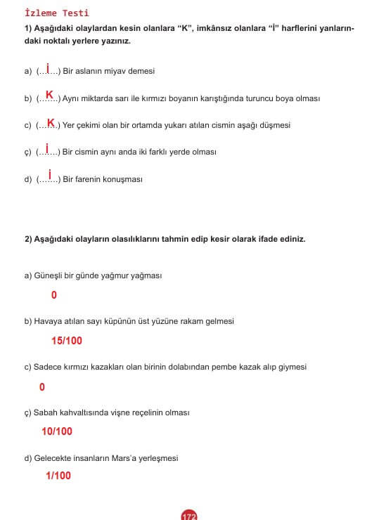 5. sınıf matematik ders kitabı 2. kitap cevapları sayfa 172