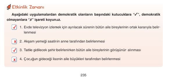 7. Sınıf Sosyal Bilgiler Cevapları Sayfa 235